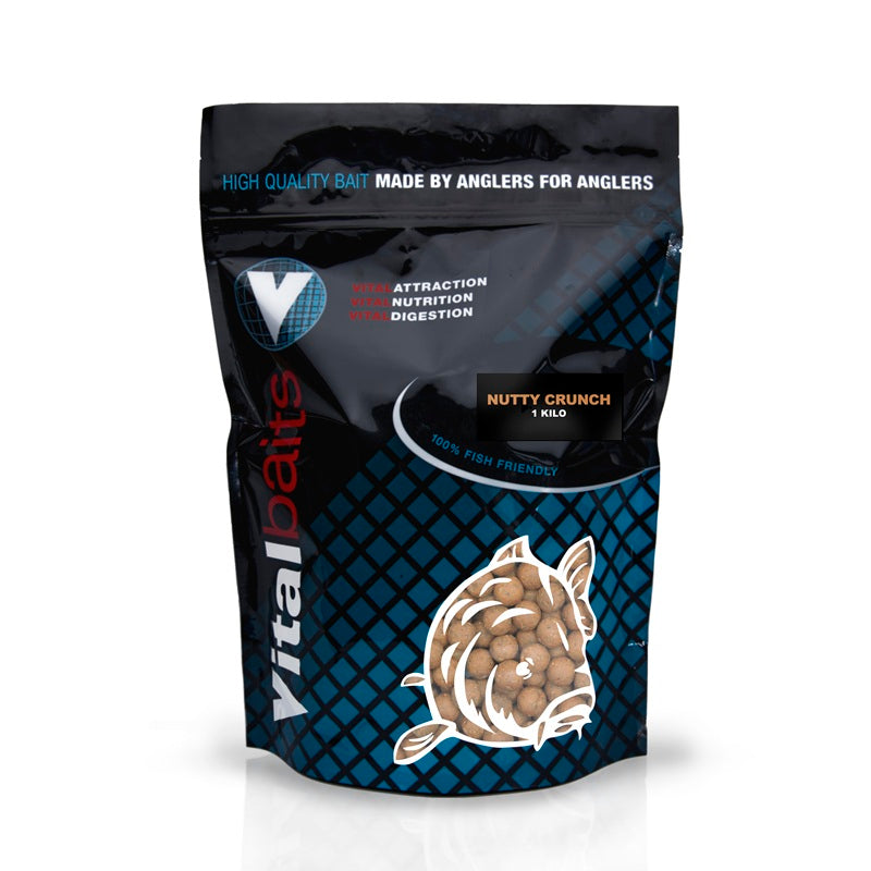Boilies Vitalbaits Nutty Crunch 18 mm - Tienda Carpfishing