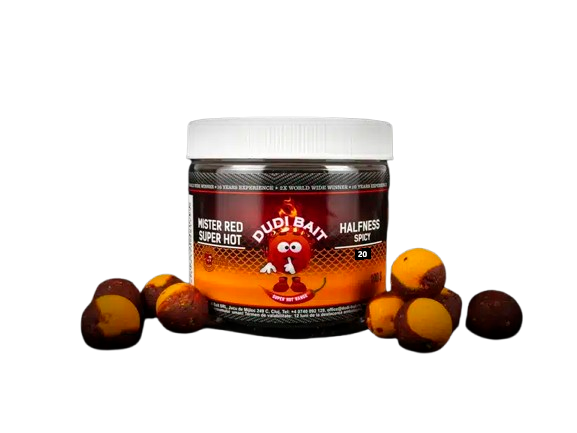 Halfness Dudi Bait Mister Red Super Hot Spicy Fish 20 mm - Tienda Carpfishing