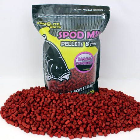 Pellets Spod Mix Pro Elite Baits Banana Strawberry 8 mm - Tienda Carpfishing