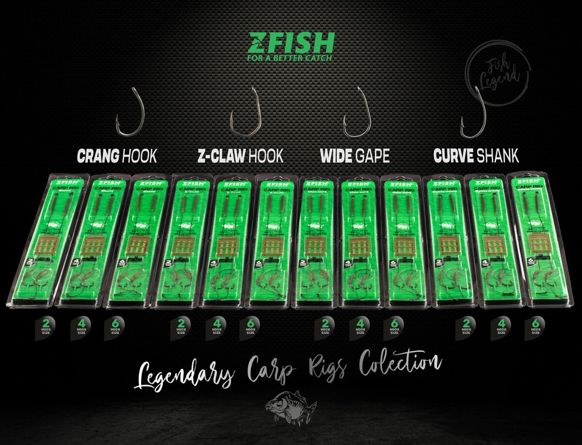 Anzuelos montados Zfish Wide Gape - Tienda Carpfishing