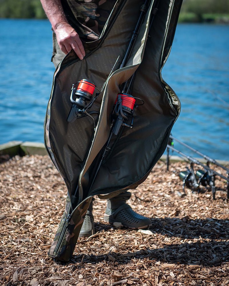 Cañero 2 cañas 12 pies Fox Camolite Spod Marker Double Sleeves - Tienda Carpfishing