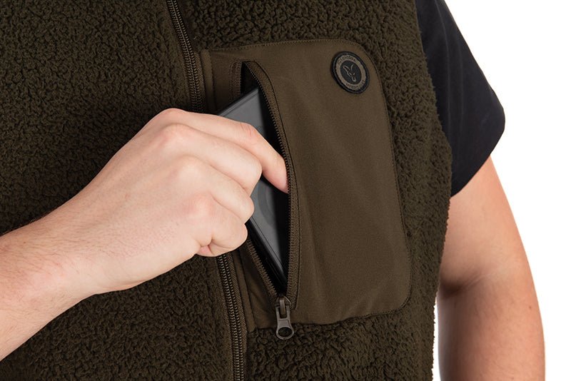 Chaleco sin mangas Fox Olive Sherpa Hybrid - Tienda Carpfishing
