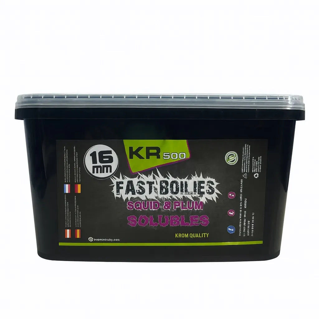 Boilies Solubles Krom Quality KR500 Squid & Plum 16 mm 3KG