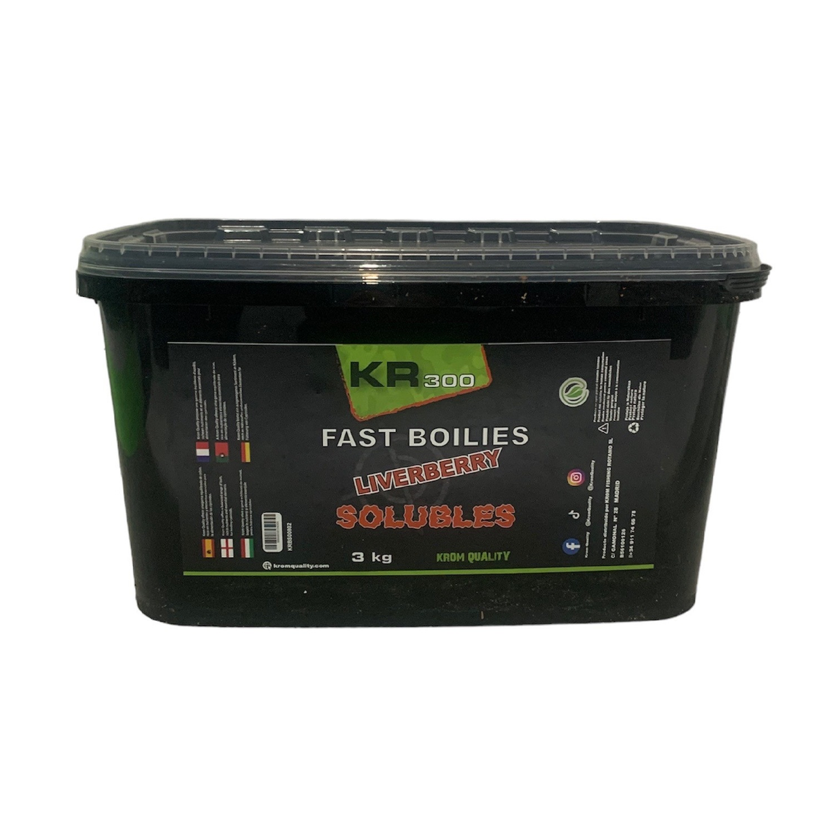 Boilies Solubles Krom Quality KR300 LiverBerry 20 mm 3KG