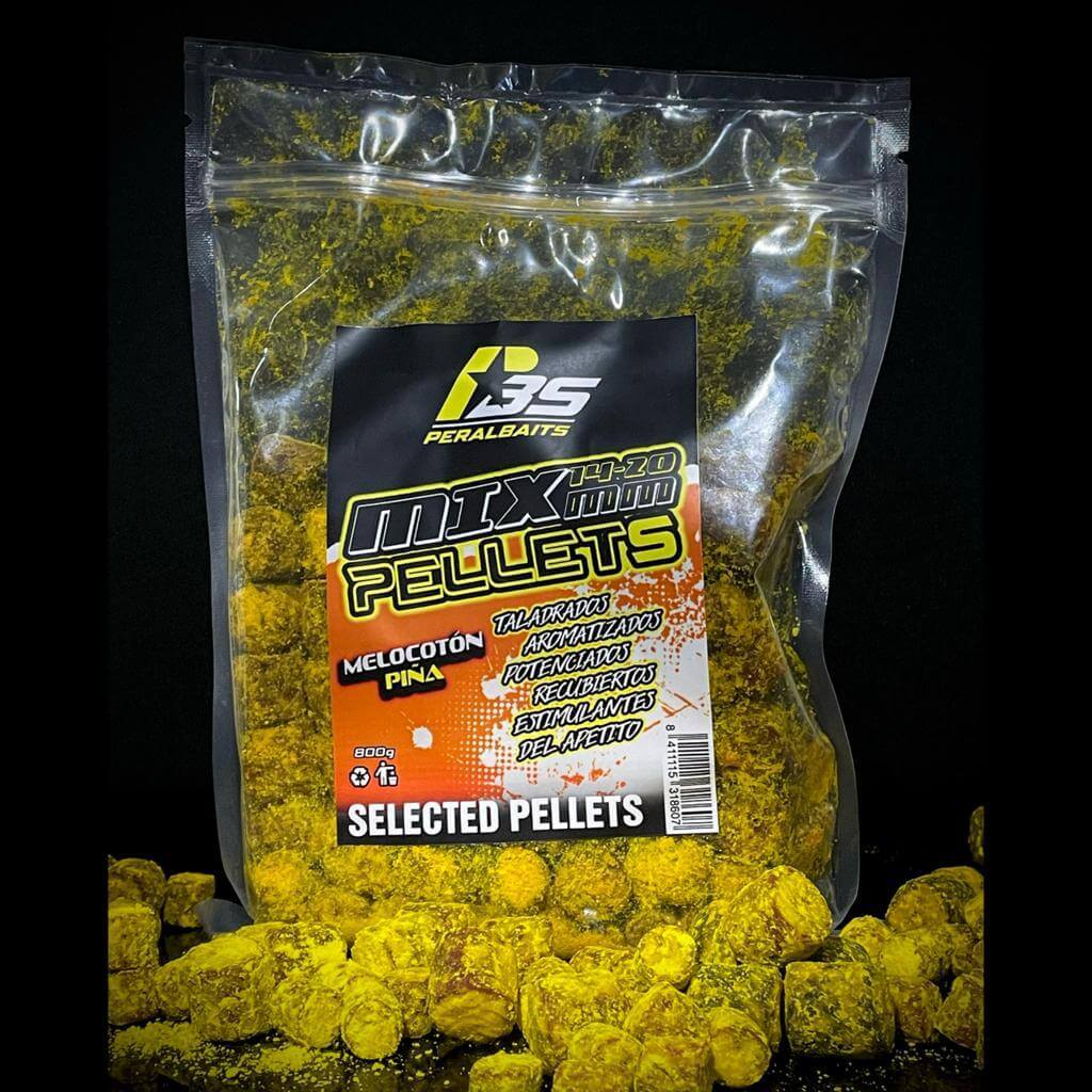 Mix Pellets Peralbaits Melocotón Piña 14 - 20 mm - Tienda Carpfishing