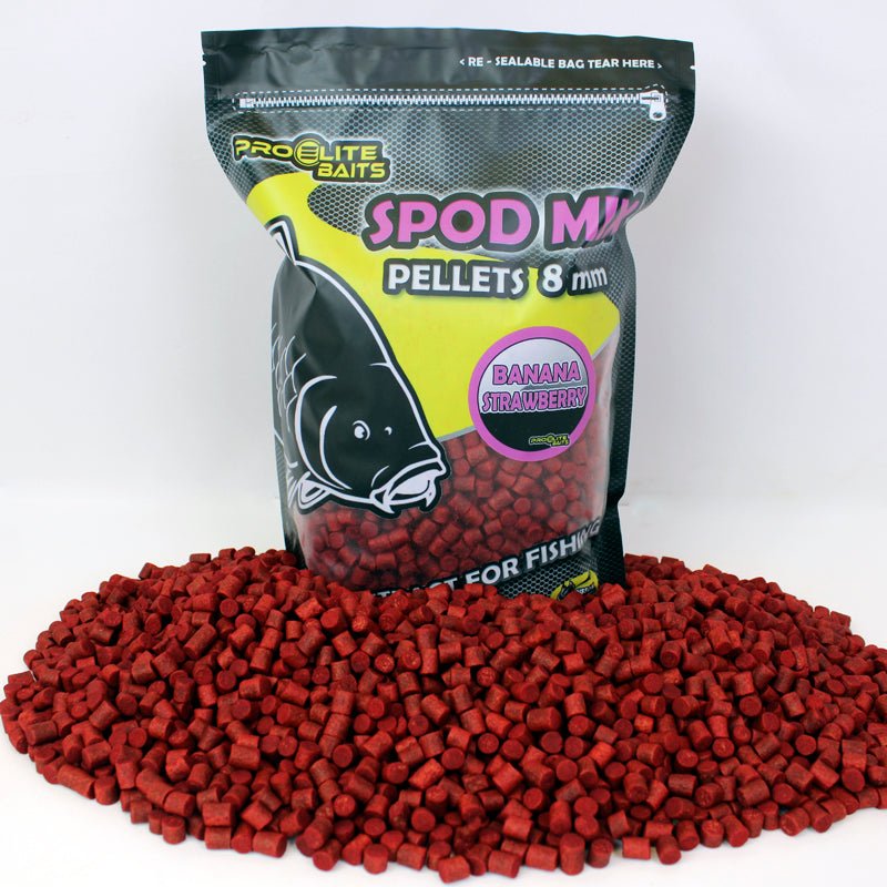 Pellets Spod Mix Pro Elite Baits Banana Strawberry 8 mm - Tienda Carpfishing
