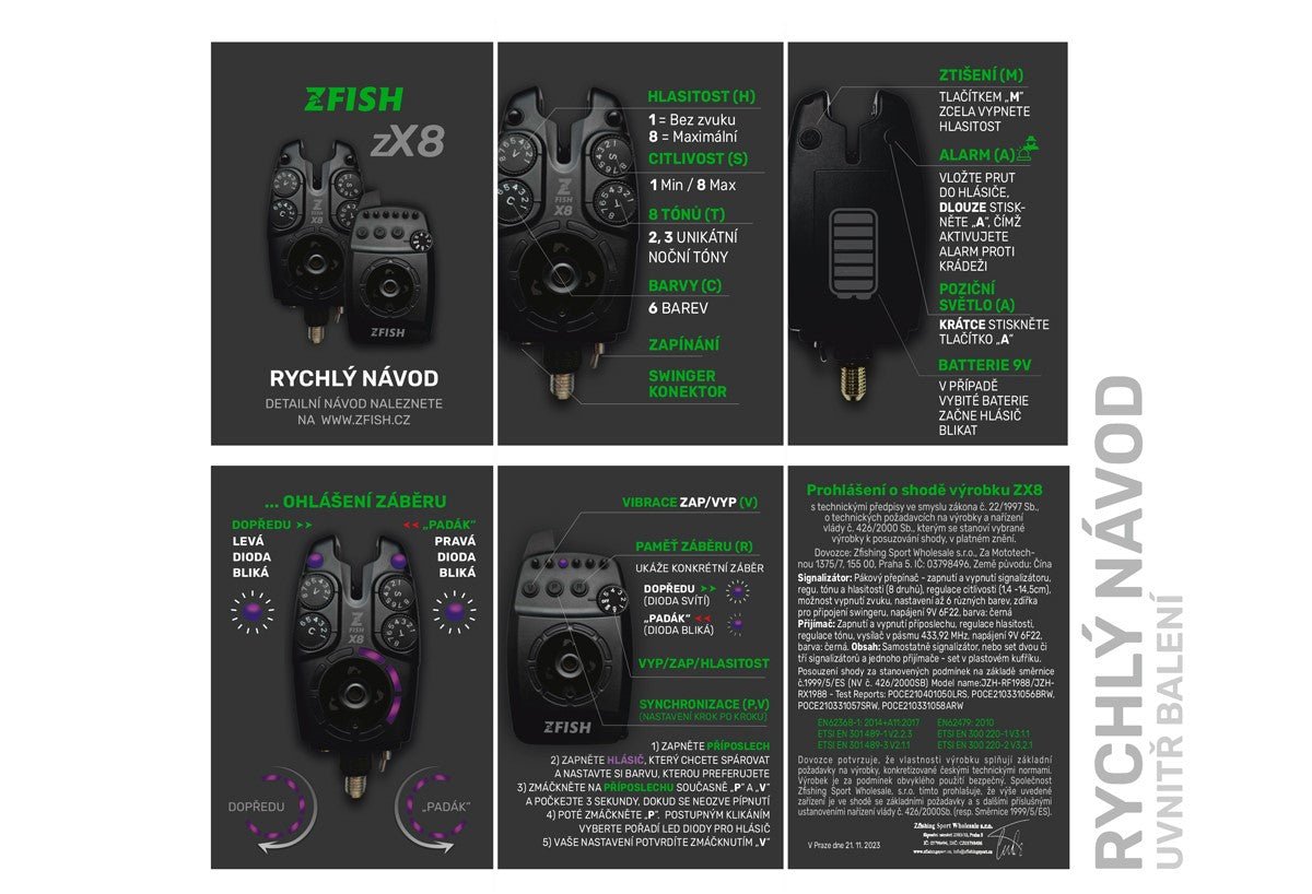 Set de alarmas 3+1 Zfish ZX8 Pro - Tienda Carpfishing