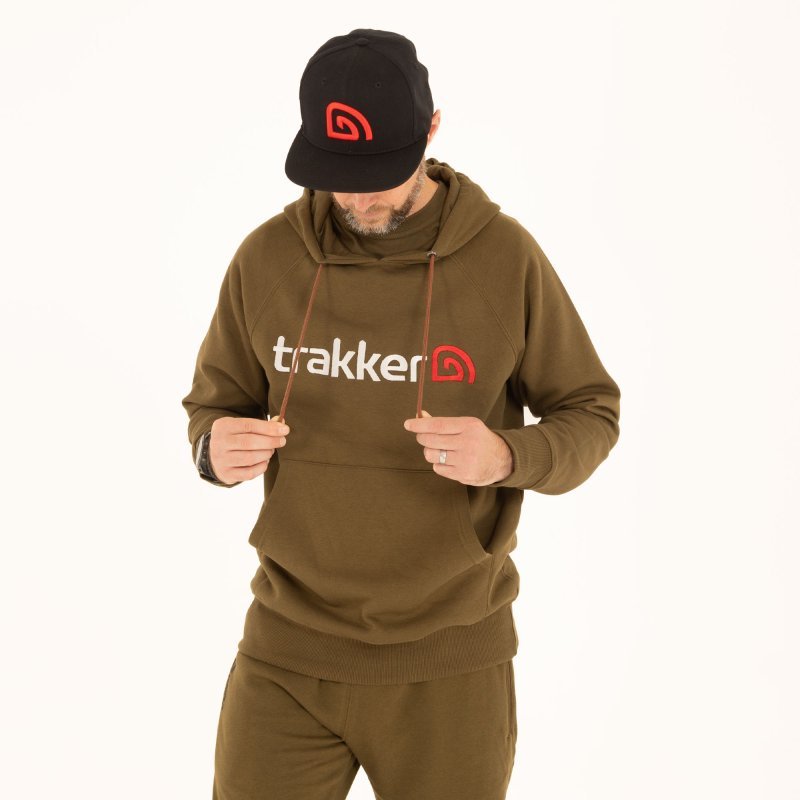 Sudadera Trakker CR Logo caqui con capucha - Tienda Carpfishing
