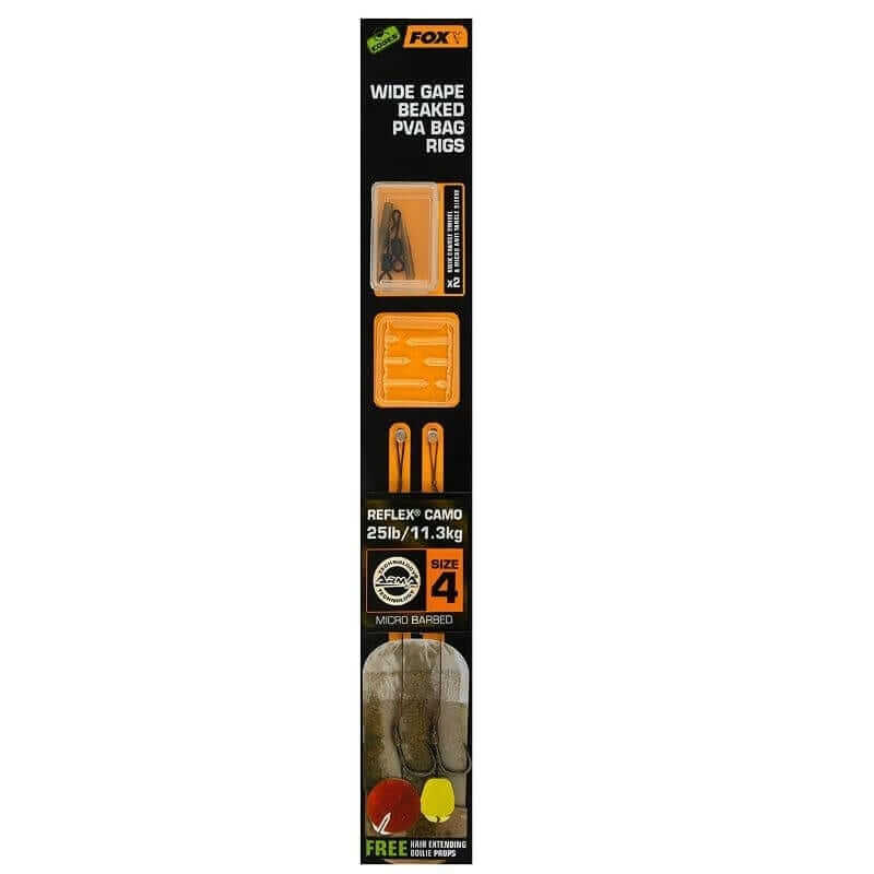 anzuelos montados fox wide gape beaked pva 4