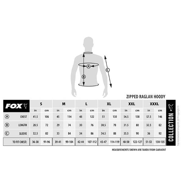 talla sudadera con capucha fox