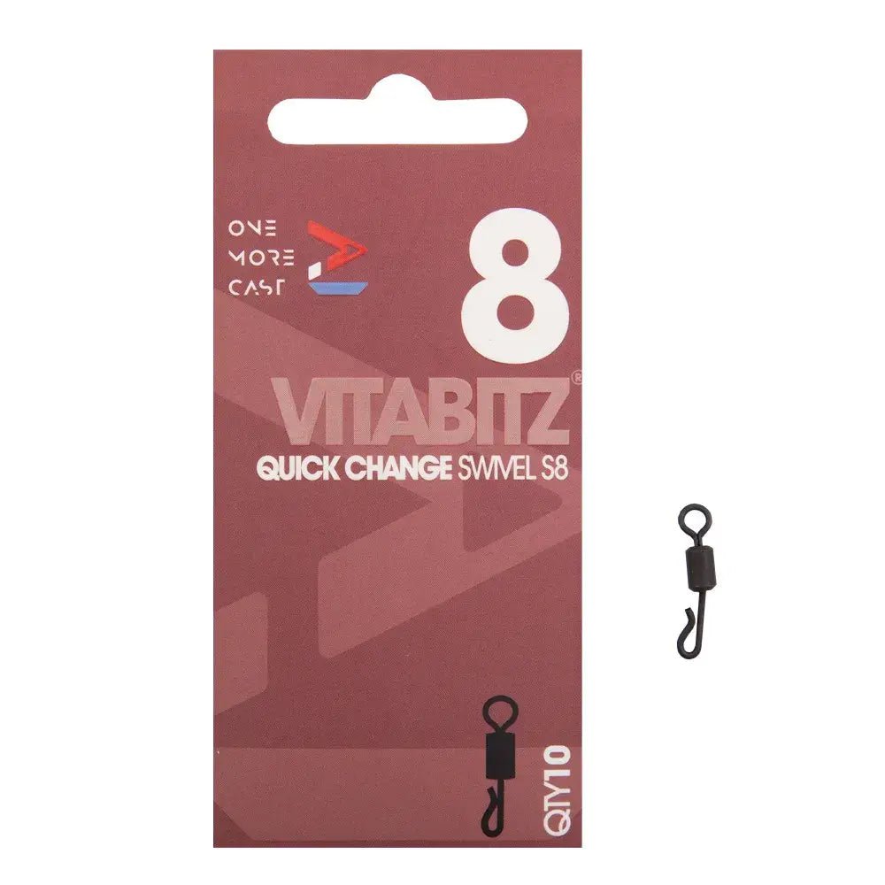 MOD Cambio Rapido Girevole Taglia 8 - Nero Opaco Per Carpfishing - Terminale Super Resistente (60lbs)