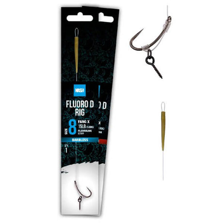 Anzuelos montados Nash Fluoro D-Rig - Tienda Carpfishing