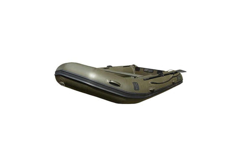 Barca inflable Barca Fox 320x Airdeck, ideal para carpfishing, con diseño innovador y gran estabilidad en el agua.