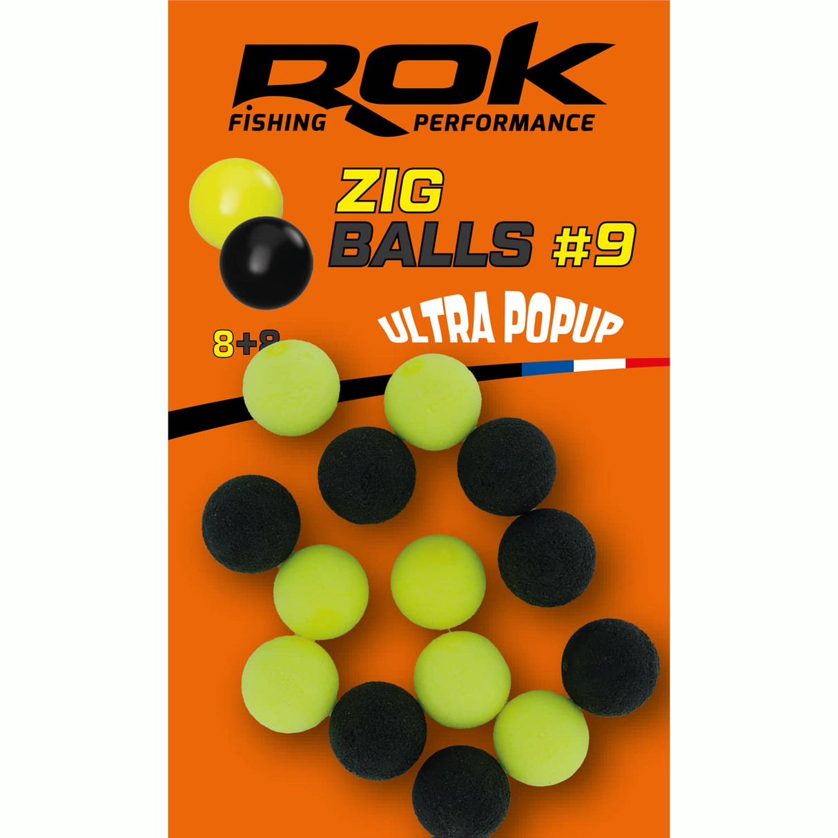 Boilie flotante Rok Fishing Zig Ball Amarillo/Negro 9