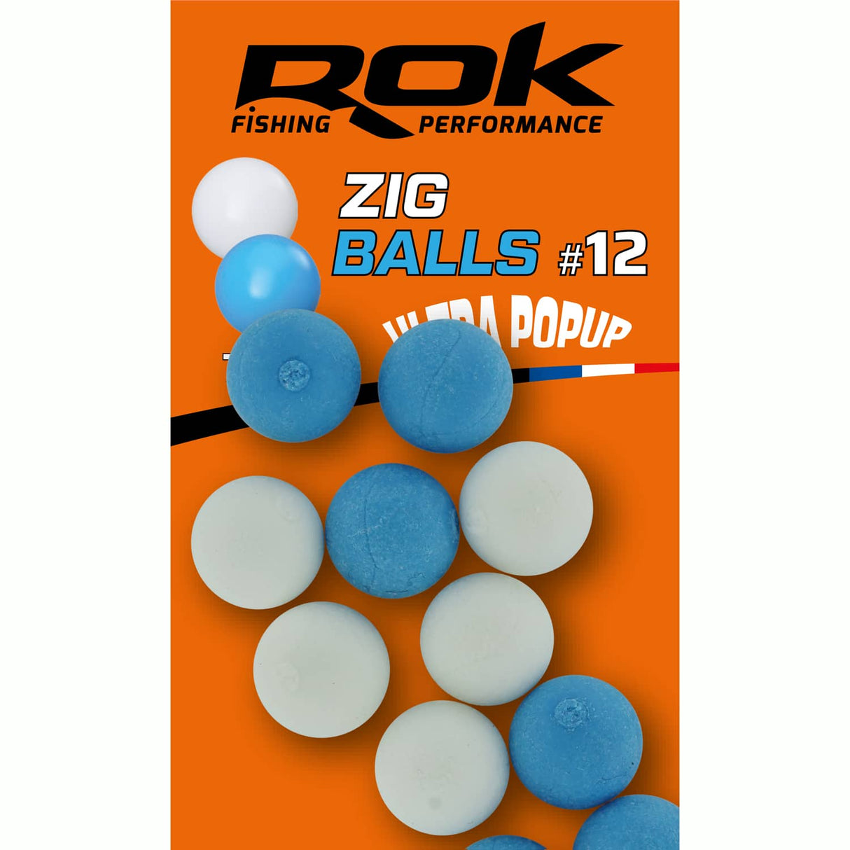 Boilie flotante Rok Fishing Zig Ball Blanco/Azul 12