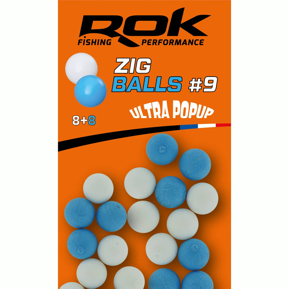 Boilie flotante Rok Fishing Zig Ball Blanco/Azul 9