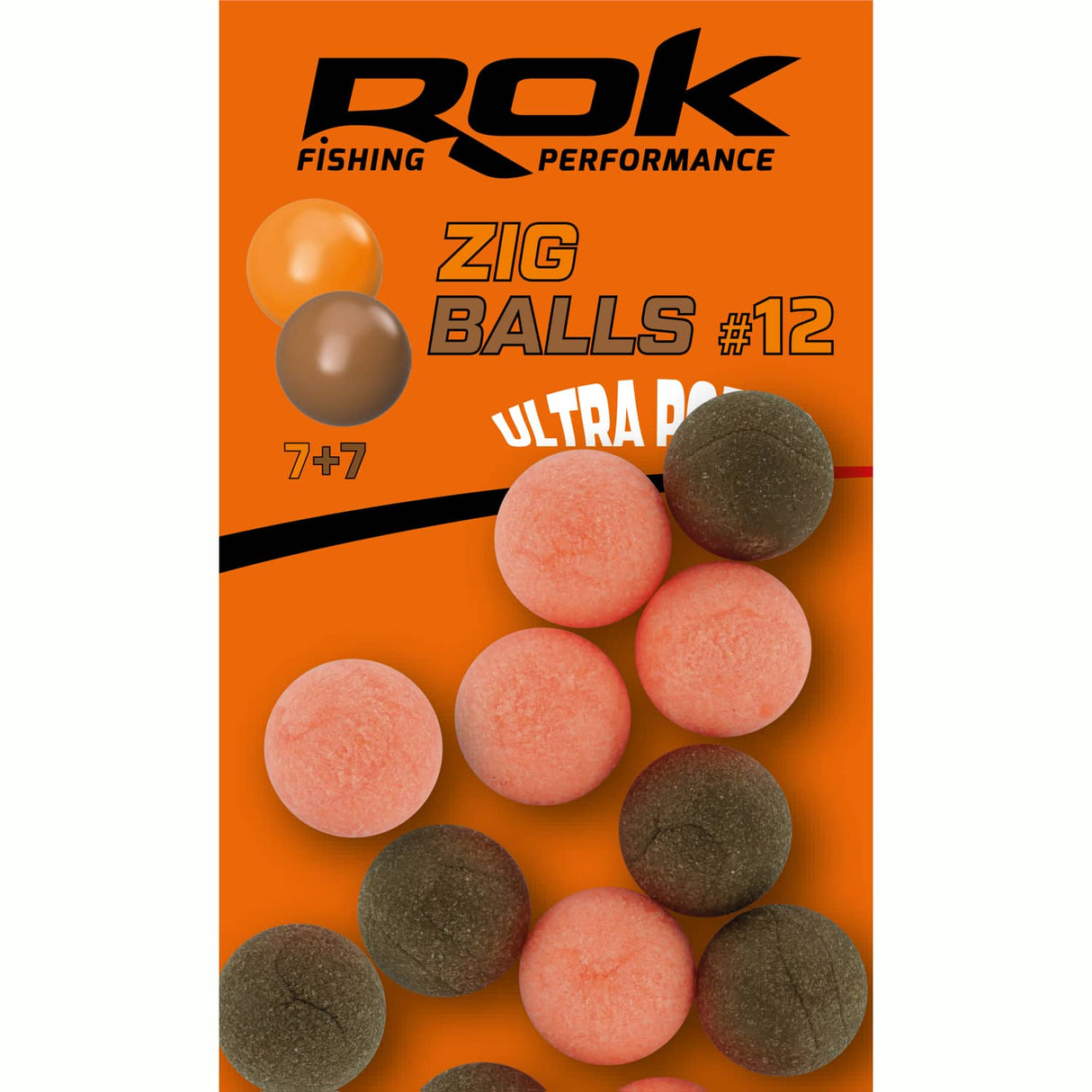 Boilie flotante Rok Fishing Zig Ball Naranja/Marron 12