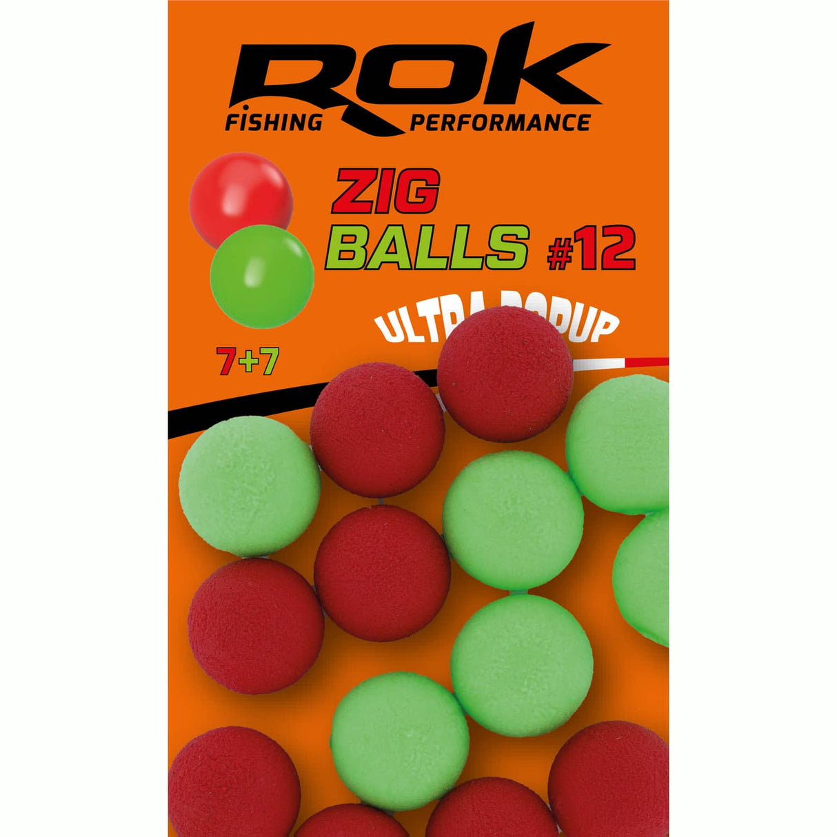 Boilie flotante Rok Fishing Zig Ball Rojo/Verde 12