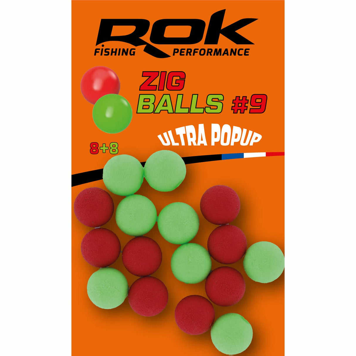 Boilie flotante Rok Fishing Zig Ball Rojo/Verde 9