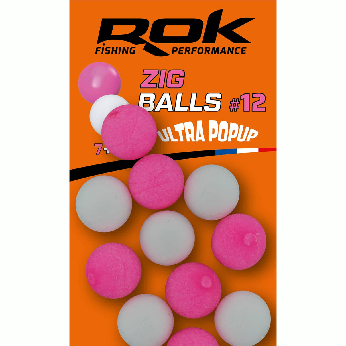 Boilie flotante Rok Fishing Zig Ball Rosa/Blanco 12