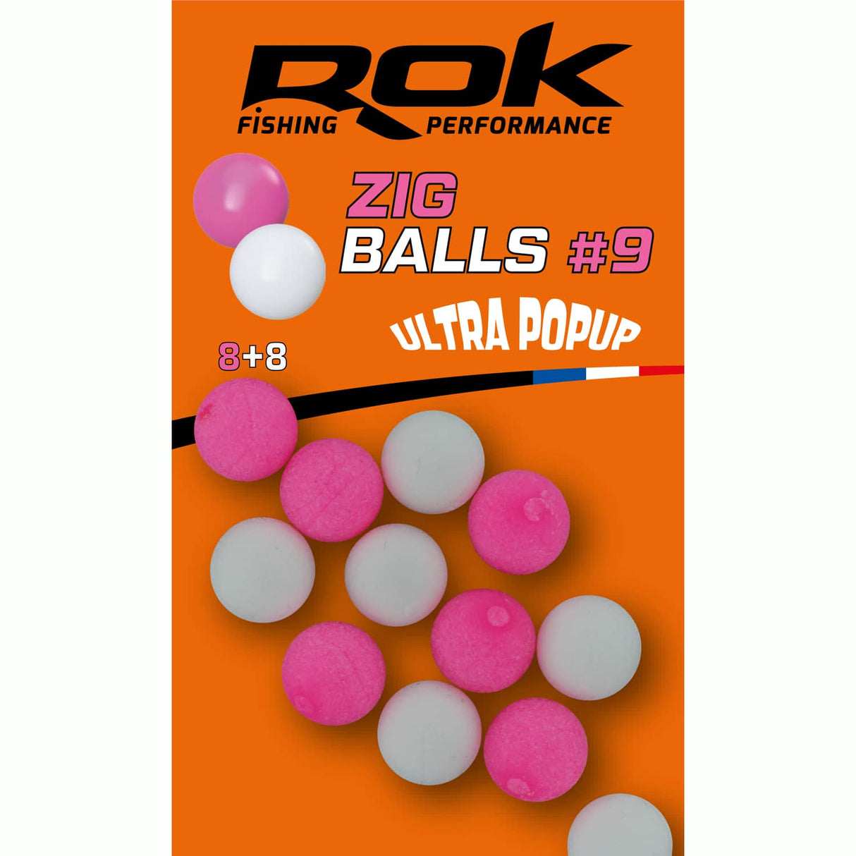Boilie flotante Rok Fishing Zig Ball Rosa/Blanco 9
