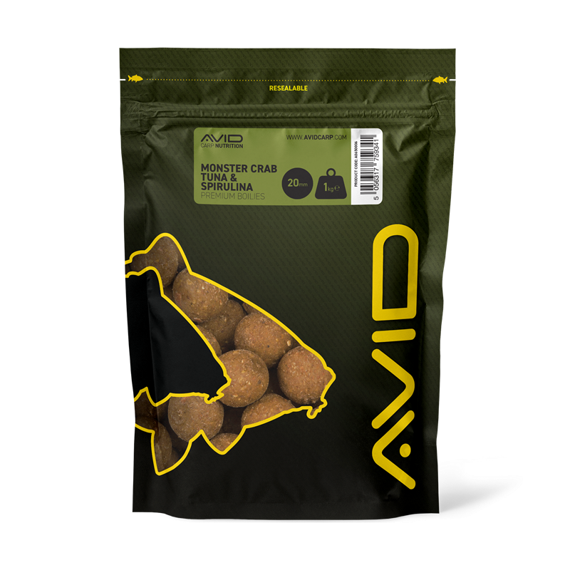 Boilies Avid Carp Premium Monster Crab Tuna & Spirulina 20 mm