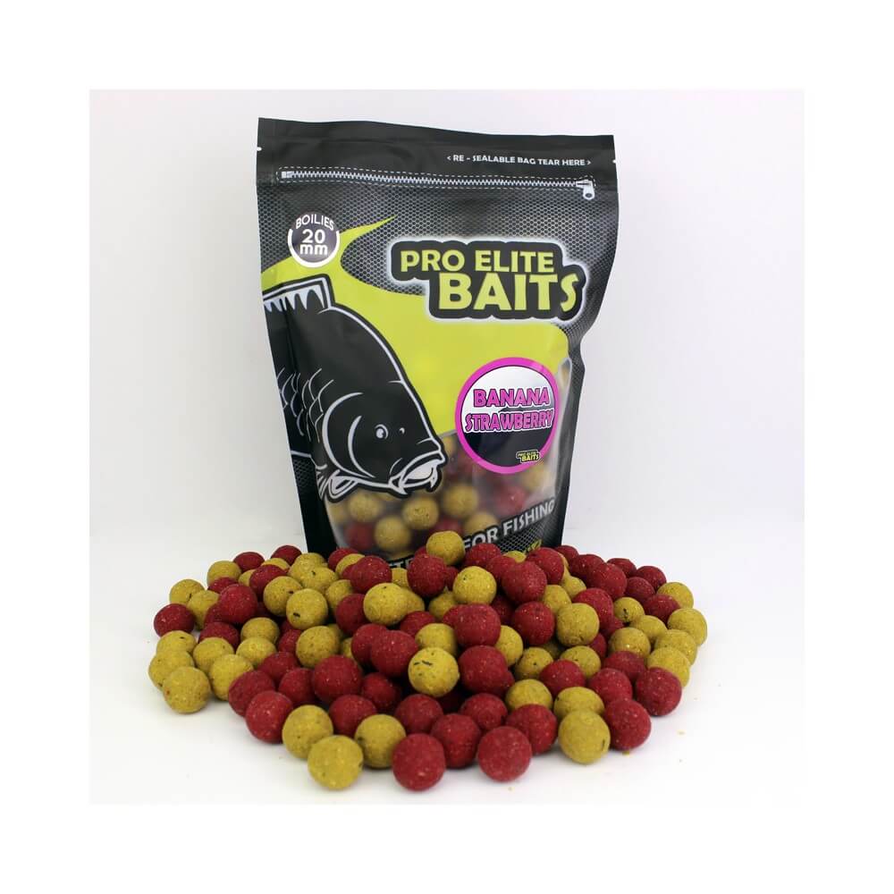 Boilies Pro Elite Baits Banana Strawberry 20 mm 100 g