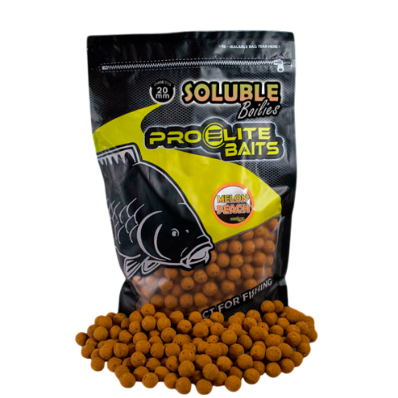 Boilies Solubles Pro Elite Baits Melon & Peach 20 mm 3,5 Kg