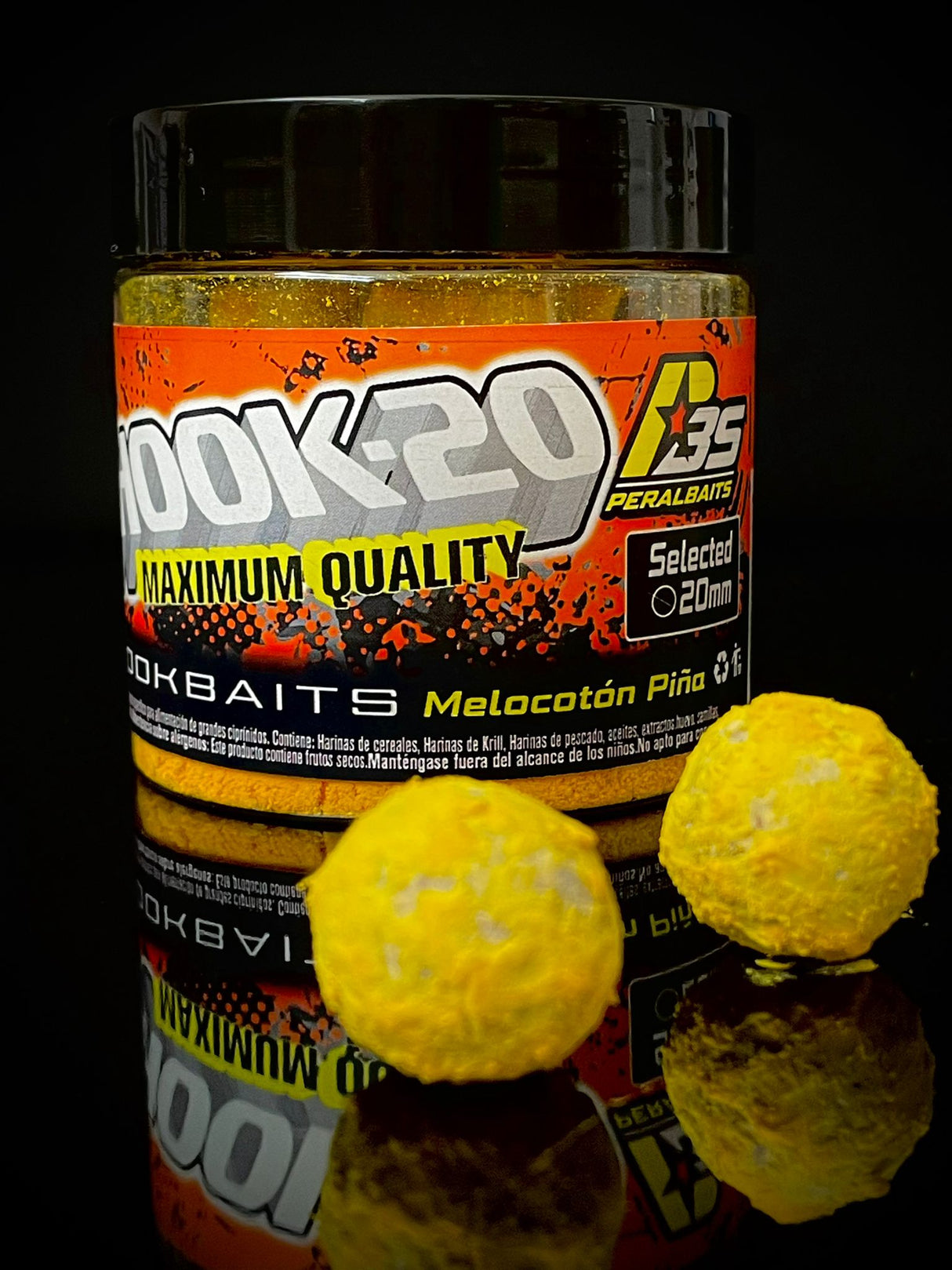 Hook Baits Boilies Peralbaits Melocotón-Piña 20 mm