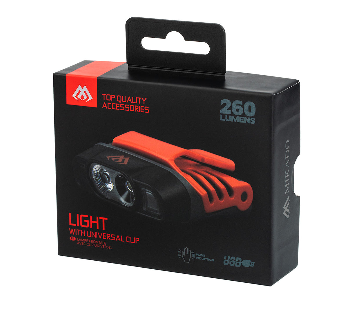 Linterna frontal Mikado con clip universal