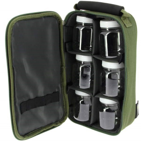 Macuto con 6 botes para cebos NGT - Tienda Carpfishing