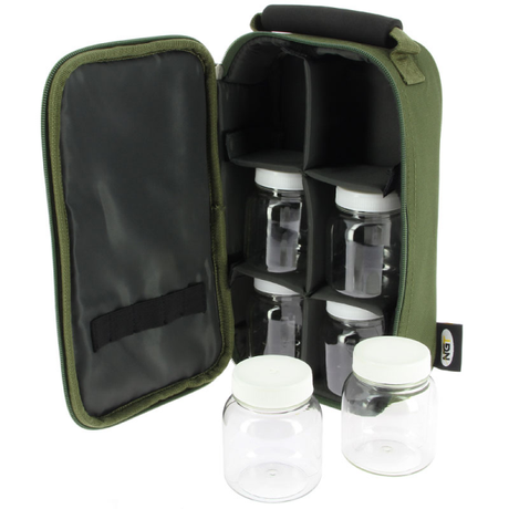 Macuto con 6 botes para cebos NGT - Tienda Carpfishing
