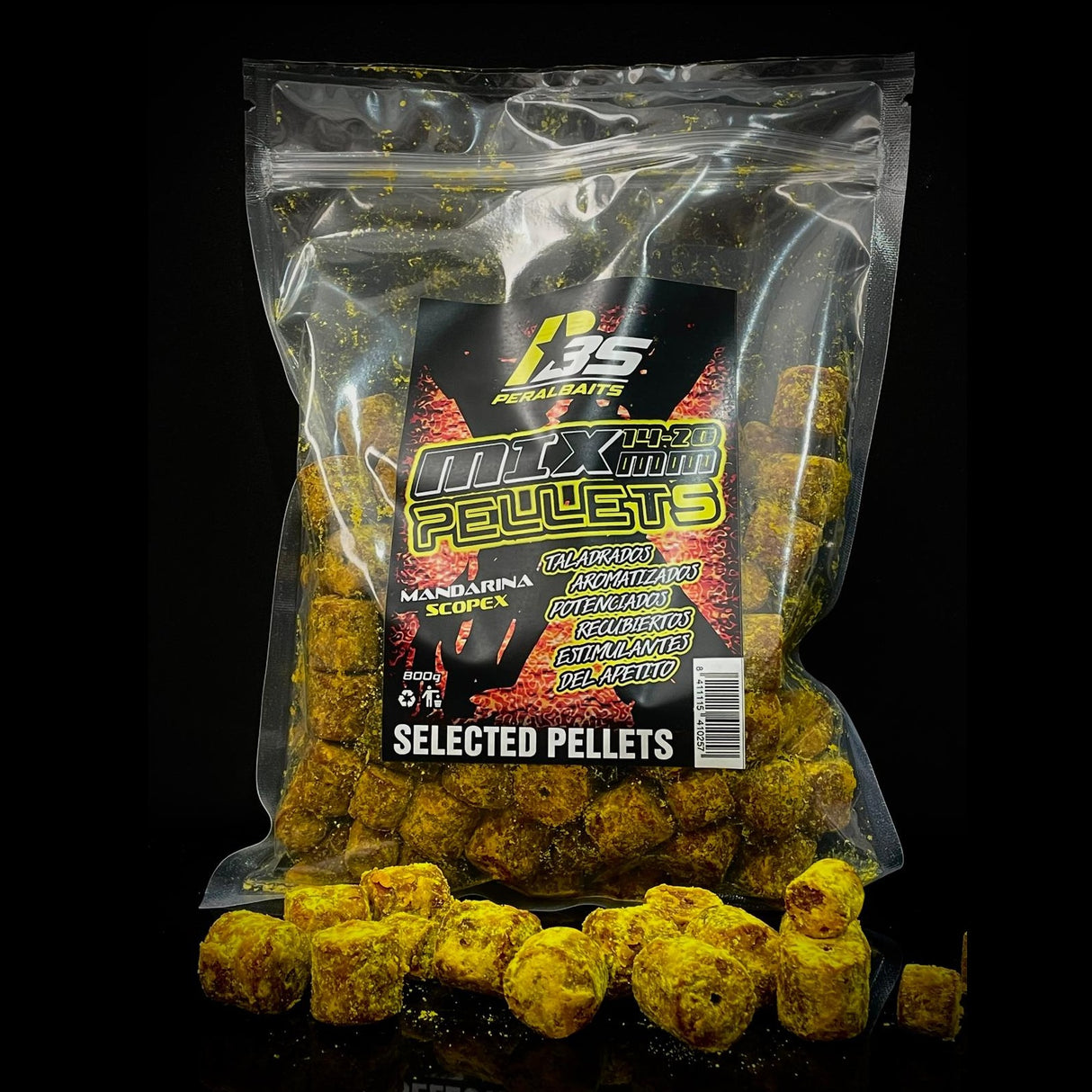 Mix Pellets Peralbaits Mandarina Scopex 14-20 mm