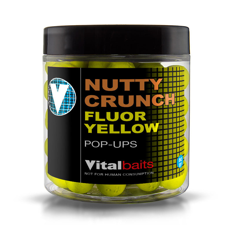 Pop ups Vitalbaits Nutty Crunch Fluor amarillos 18 mm