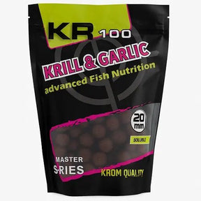 Boilies Solubles Krom Quality KR100 Krill & Garlic 20 mm 800G - Tienda Carpfishing