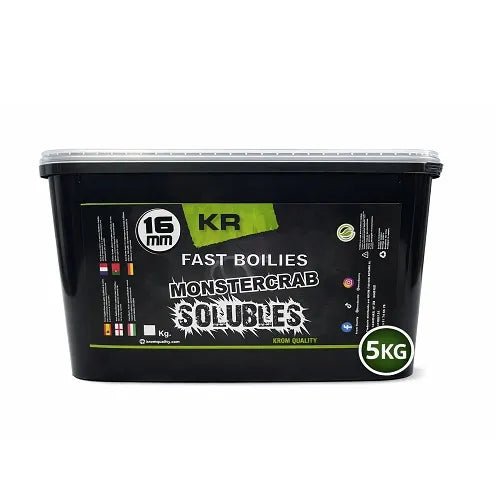 Boilies Solubles Krom Quality KR600 Monster Crab 16 mm 5KG - Tienda Carpfishing