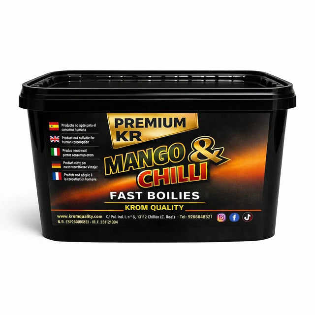 Boilies Solubles Krom Quality Mango & Chilli 16 mm 3KG - Tienda Carpfishing