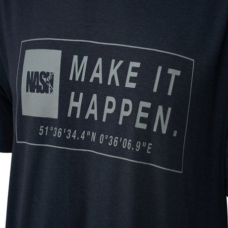 Camiseta Nash Make It Happen Coordinates Negra - Tienda Carpfishing