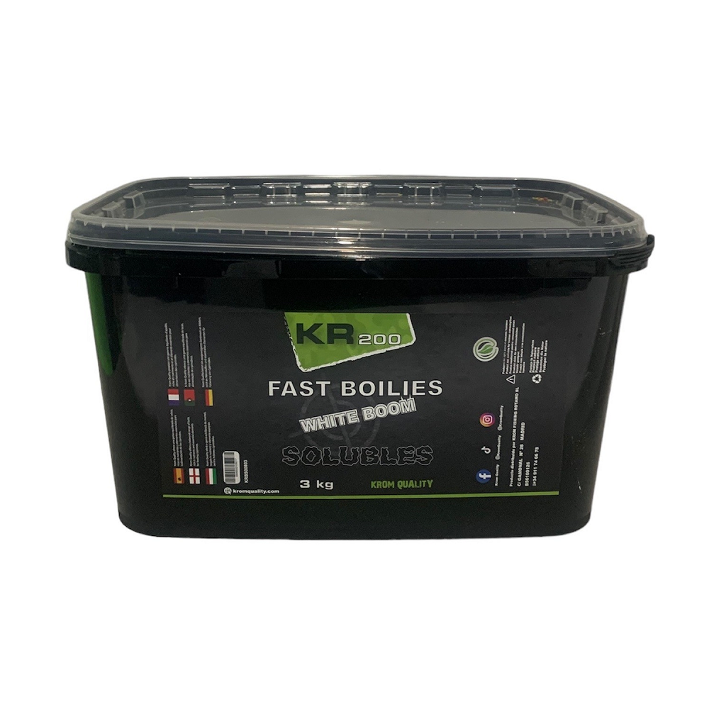 Boilies Solubles Krom Quality KR200 White Boom 20 mm 3KG