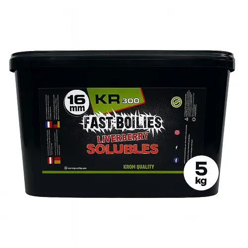 Boilies Solubles Krom Quality KR300 LiverBerry 16 mm 5KG