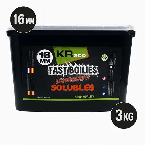 Boilies Solubles Krom Quality KR300 LiverBerry 16 mm 3KG