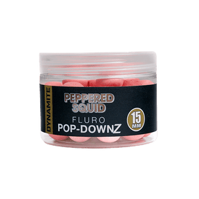 Pop Downz Dynamite Baits Peppered Squid Fluoro 15 mm - Tienda Carpfishing