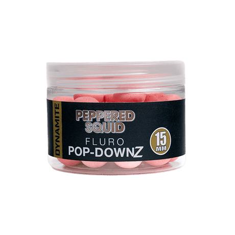 Pop Downz Dynamite Baits Peppered Squid Fluoro 15 mm - Tienda Carpfishing