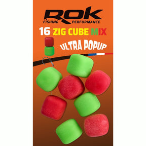 Pop up Zig Cube Rok Fishing Verde/Rojo 12 - Tienda Carpfishing