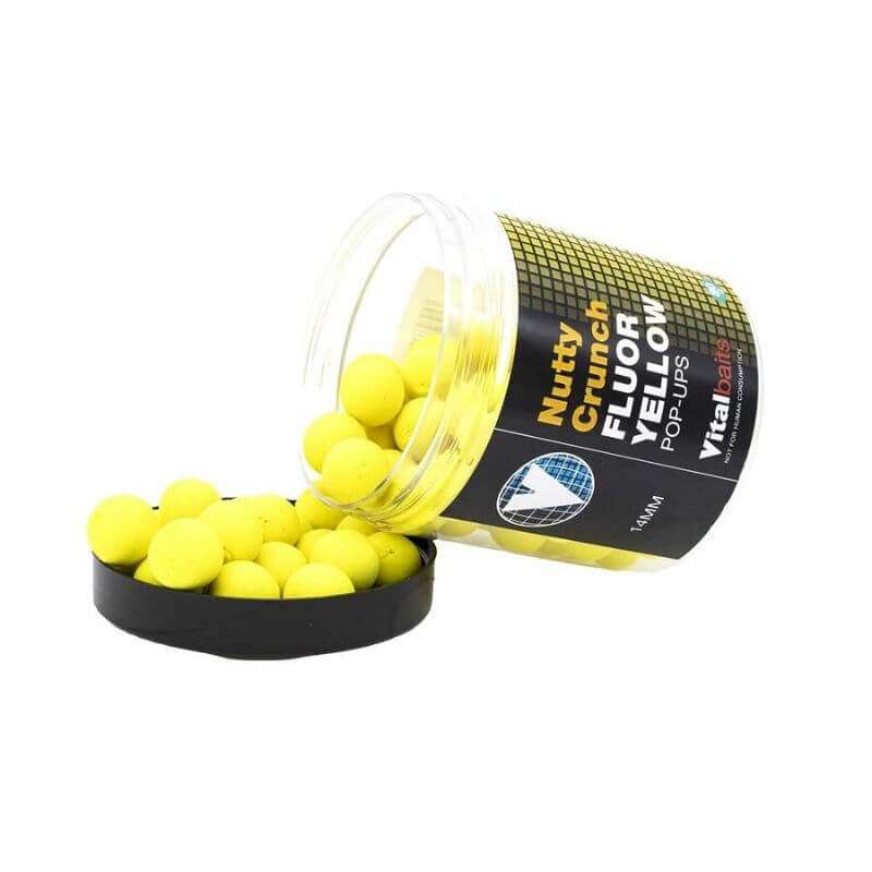 Pop ups Nutty Crunch Fluor amarillos Vitalbaits 18 mm