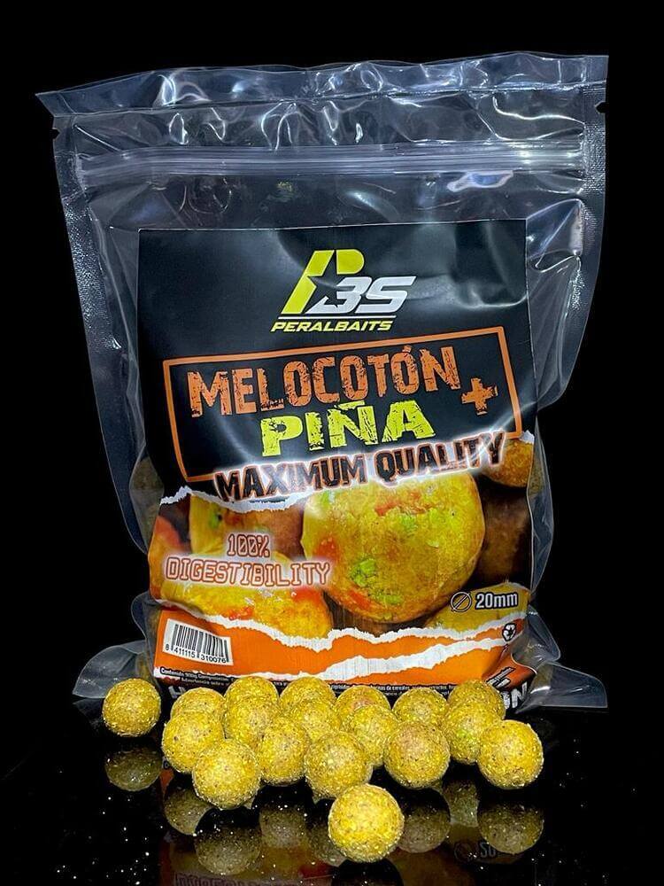 Boilies Peralbaits Melocotón Piña 20 mm - Tienda Carpfishing