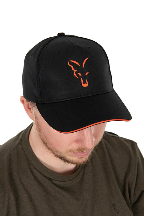 Gorra Fox Baseball Negra - Naranja - Tienda Carpfishing