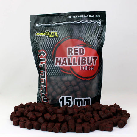 Pellets Taladrados Pro Elite Baits Red Halibut 15 mm - Tienda Carpfishing
