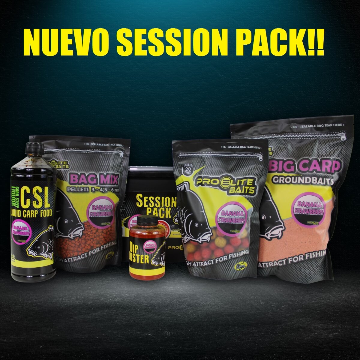 Session Pack Pro Elite Baits Banana Strawberry - Tienda Carpfishing